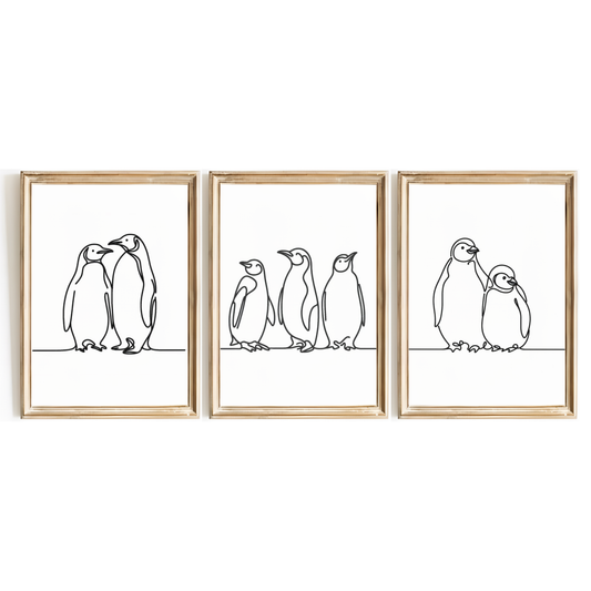 Minimal Penguin Print Set
