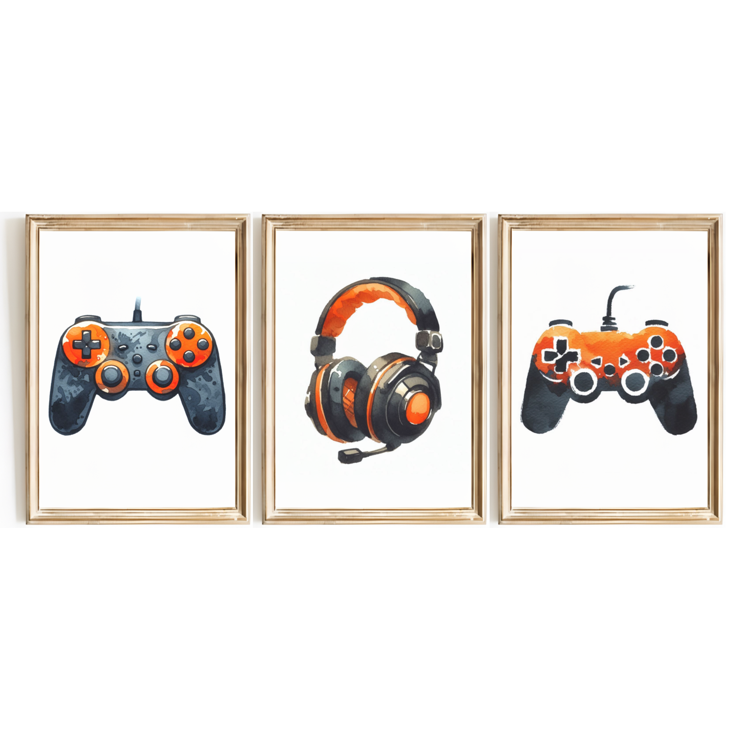 Orange Gaming Print Set
