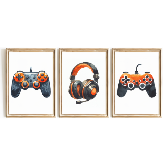Orange Gaming Print Set