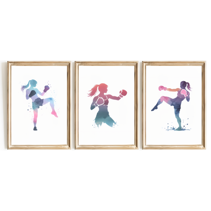 Girls Pastel Kickboxing Print Set