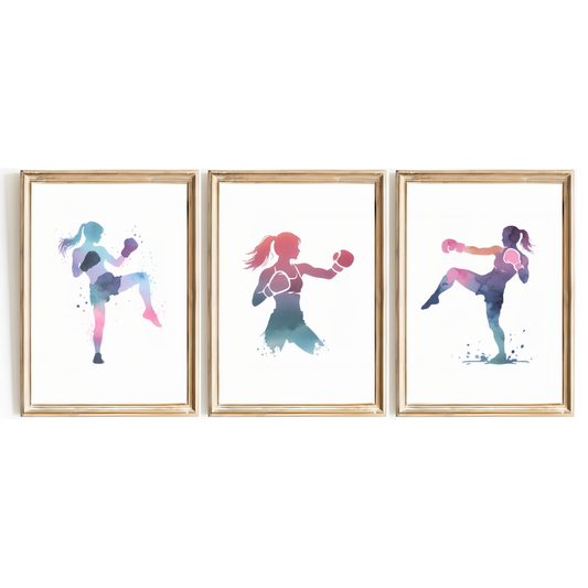 Girls Pastel Kickboxing Print Set