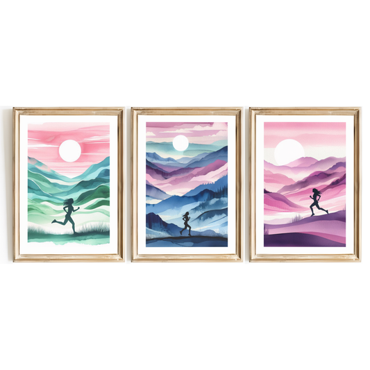Womens Running Print Set