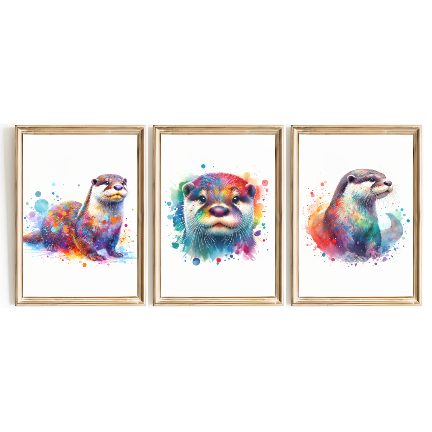 Colourful Otter Print Set