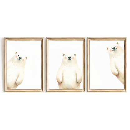 Peeking Polar Bear Print Set
