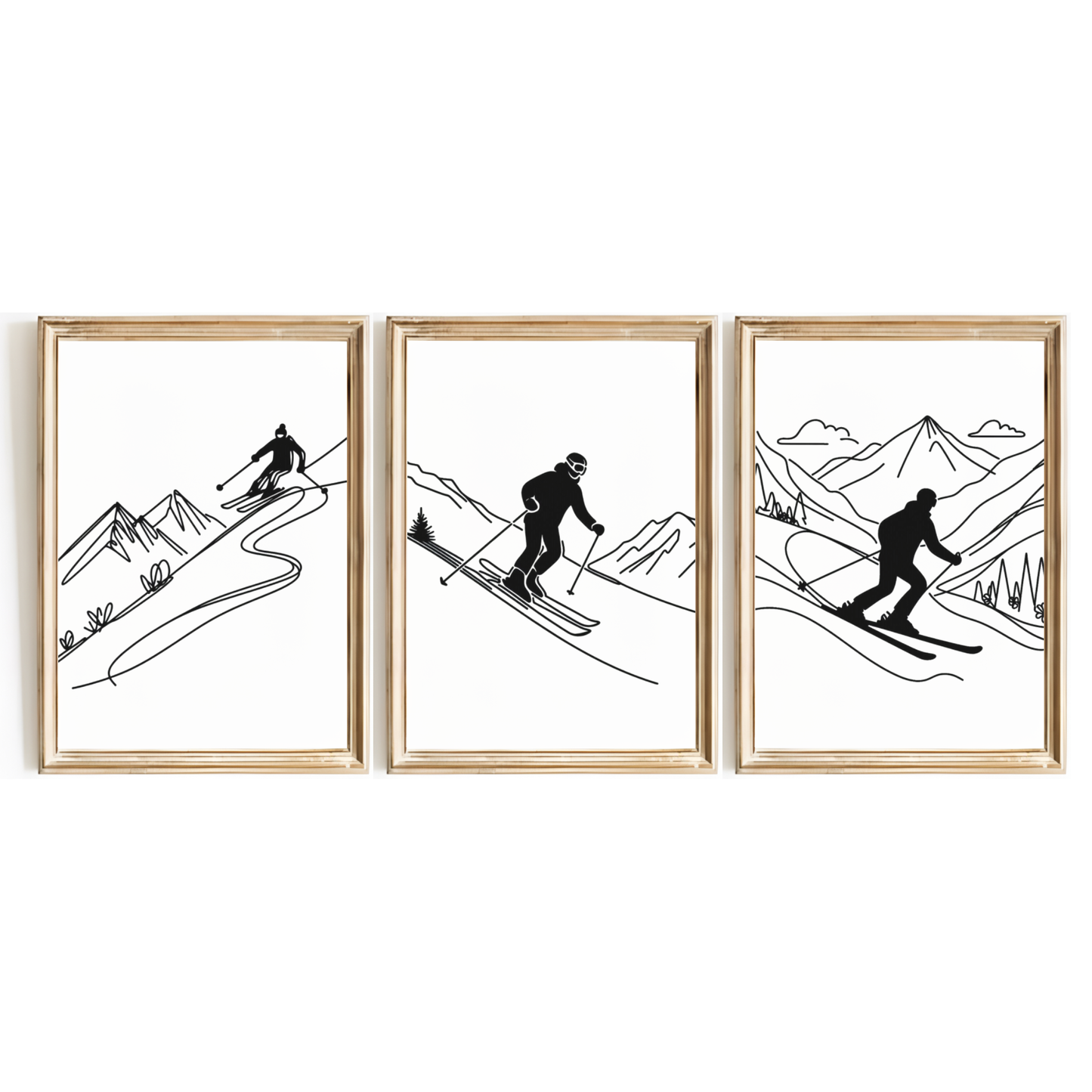 Minimal Skiing Print Set