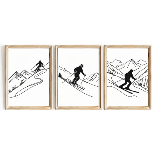 Minimal Skiing Print Set
