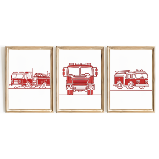 Fire Engine Print Set