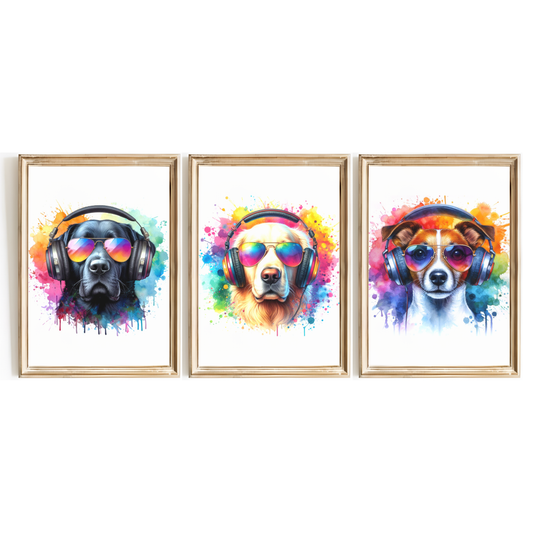 Dog Gaming Print Set