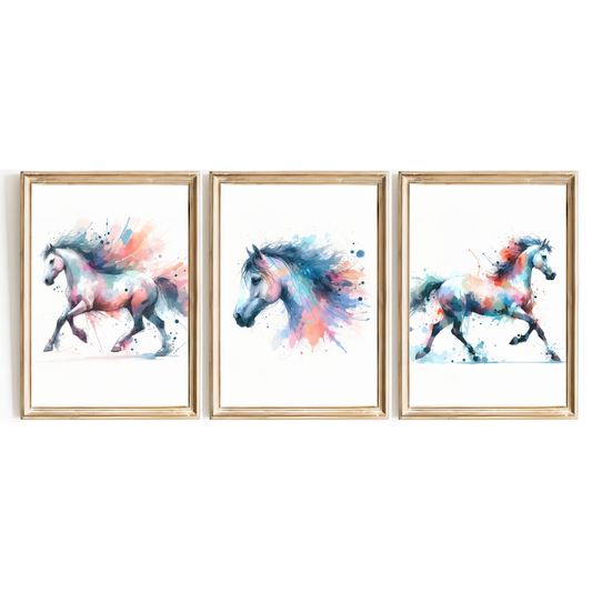 Pastel Horse Print Set
