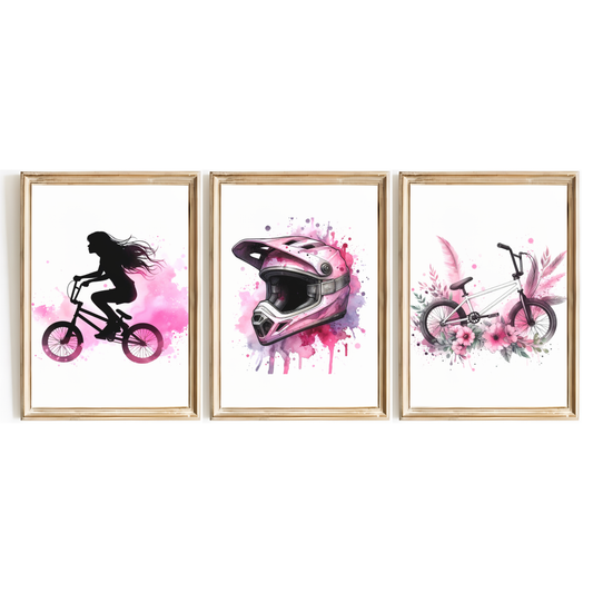Pink BMX Print Set