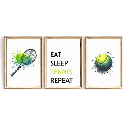 Eat Sleep Tennis Repeat Print Set