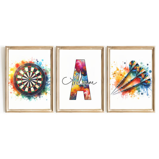 Multicolour Personalised Darts Print Set