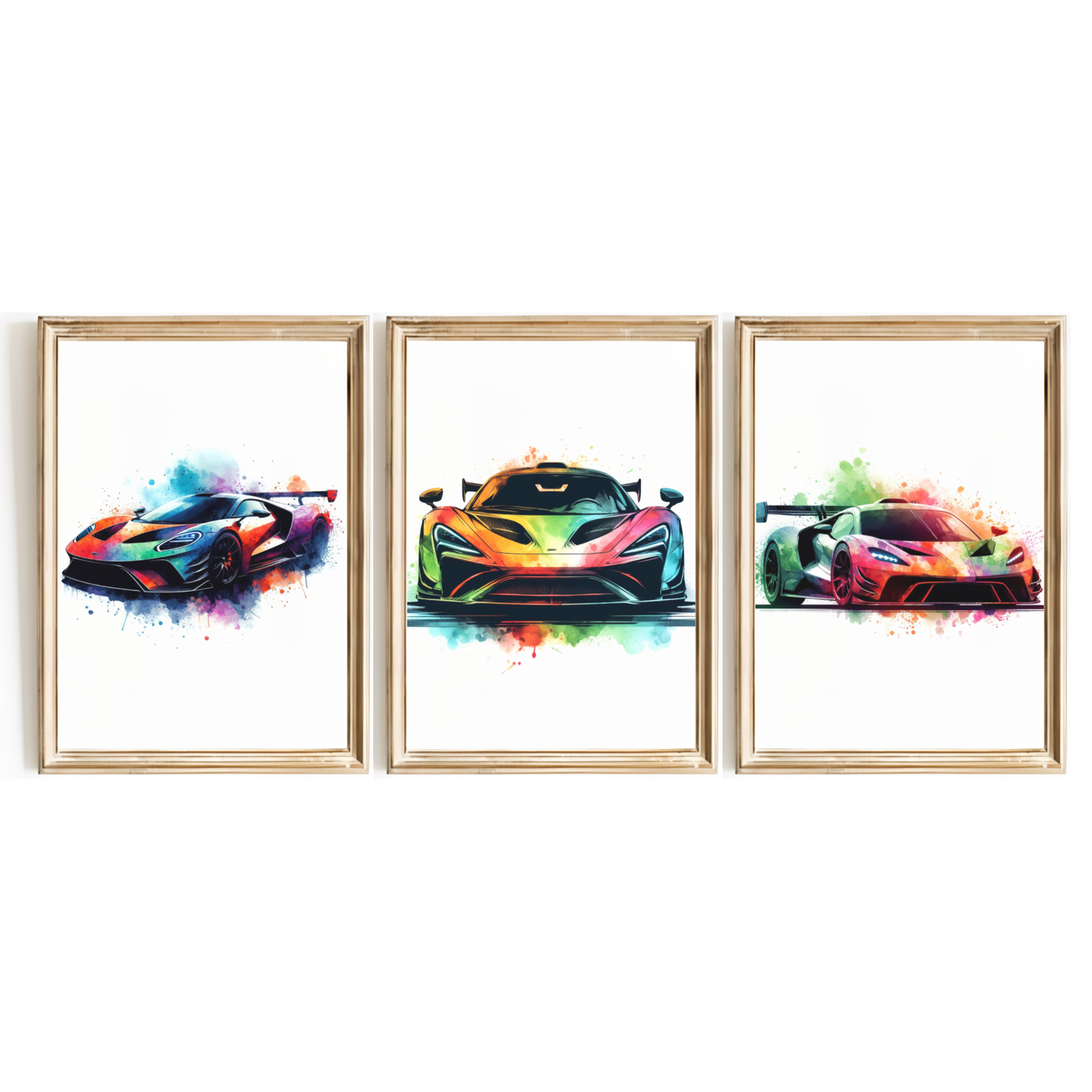 Multicoloured Car Print Set