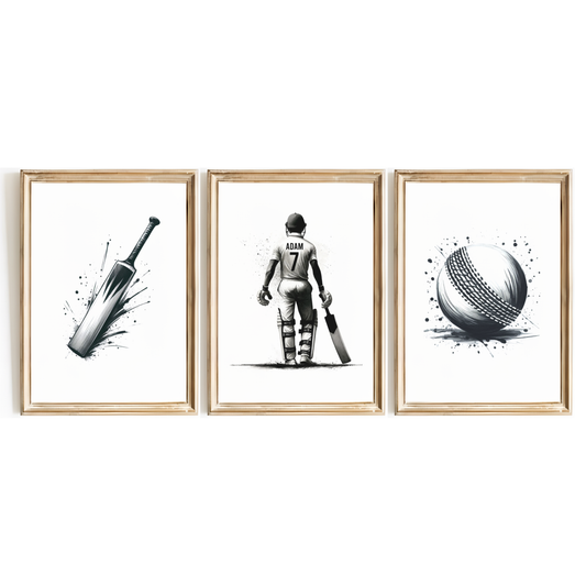 Personalised Cricket Print Set