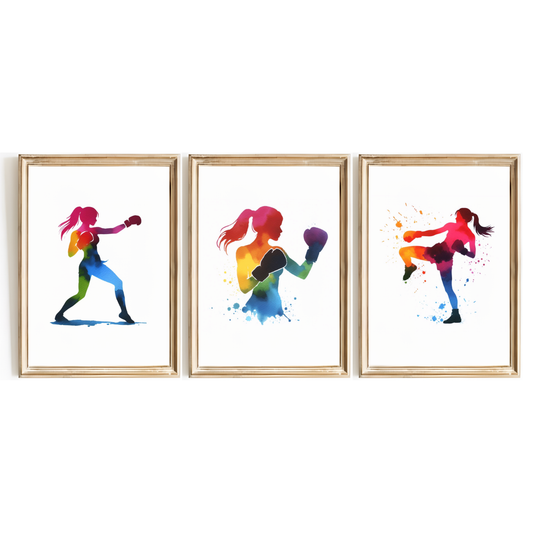 Girls Multicoloured Kickboxing Print Set