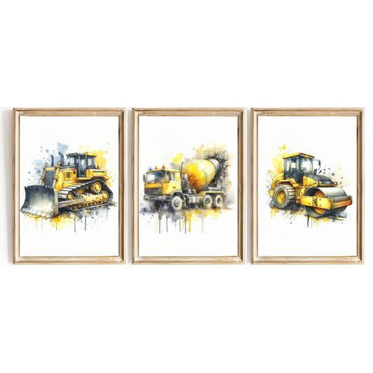 Construction Vehicle Print Set