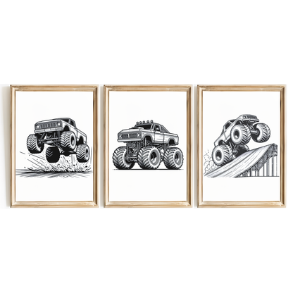 Monster Truck Print Set