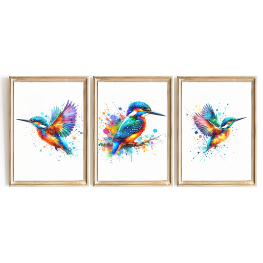 Vibrant Kingfisher Print Set