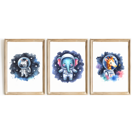 Animal Astronaut Print Set