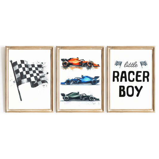 Little Racer Boy Print Set