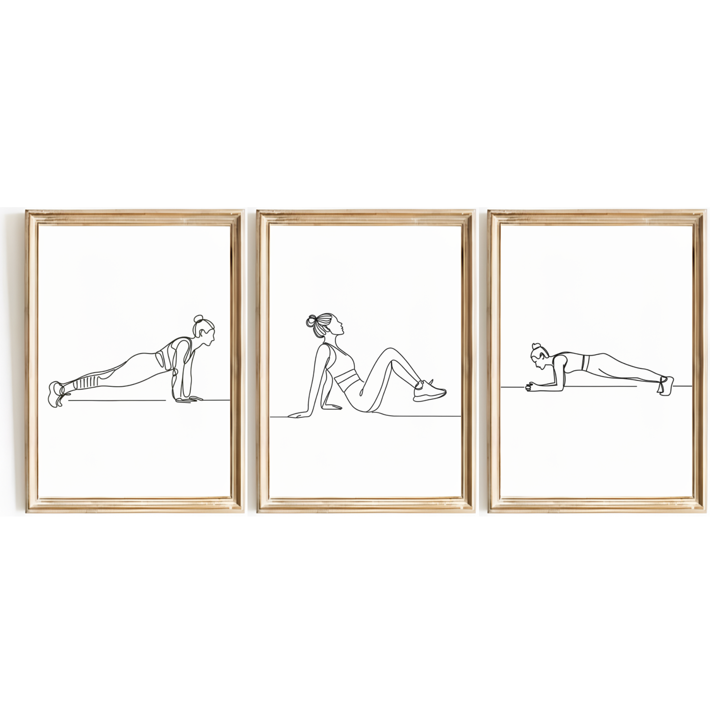 Women's Exercise Line Art Print Set