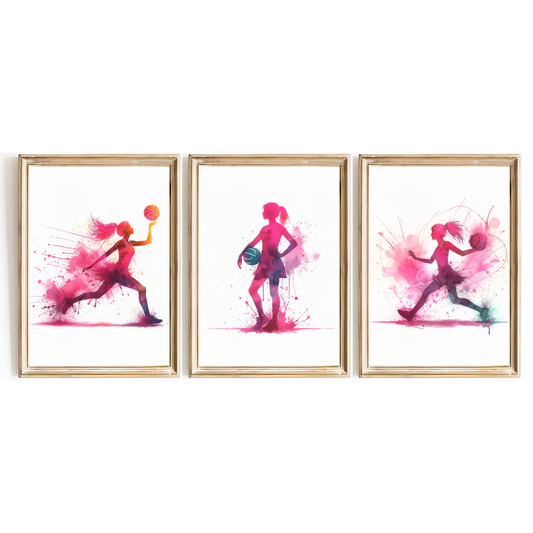 Pink Netball Print Set