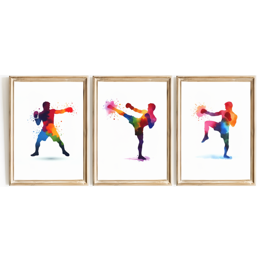 Boys Multicoloured Kickboxing Print Set