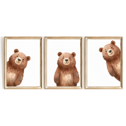 Peeking Bear Print Set
