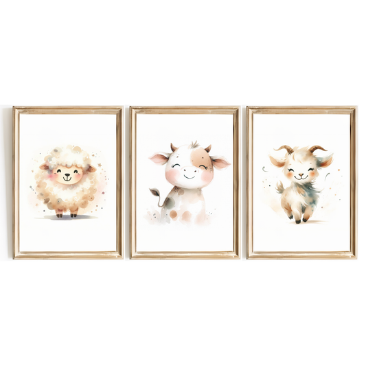 Nursery Farm Animal Print Set