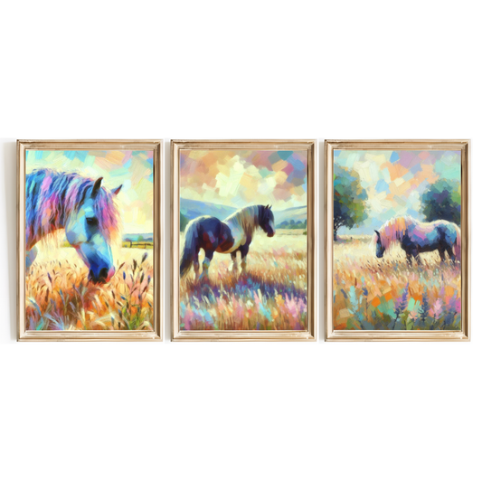 Horse Painting Print Set