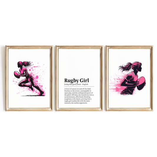 Rugby Girl Definition Print Set