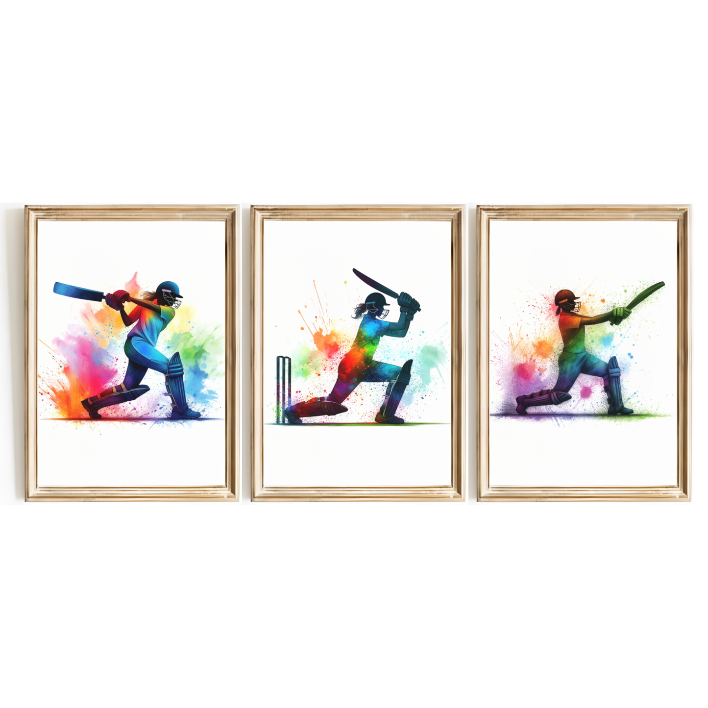 Girls Colourful Cricket Print Set