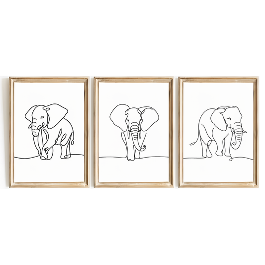 Minimal Elephant Print Set