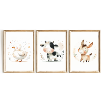 Nursery Farm Animal Print Set