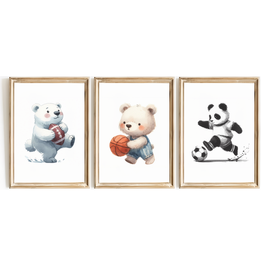 Bear Sports Print Set