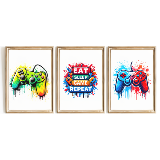 Eat Sleep Game Repeat Print Set