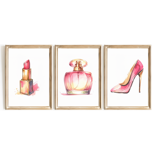 Pink Perfume Print Set