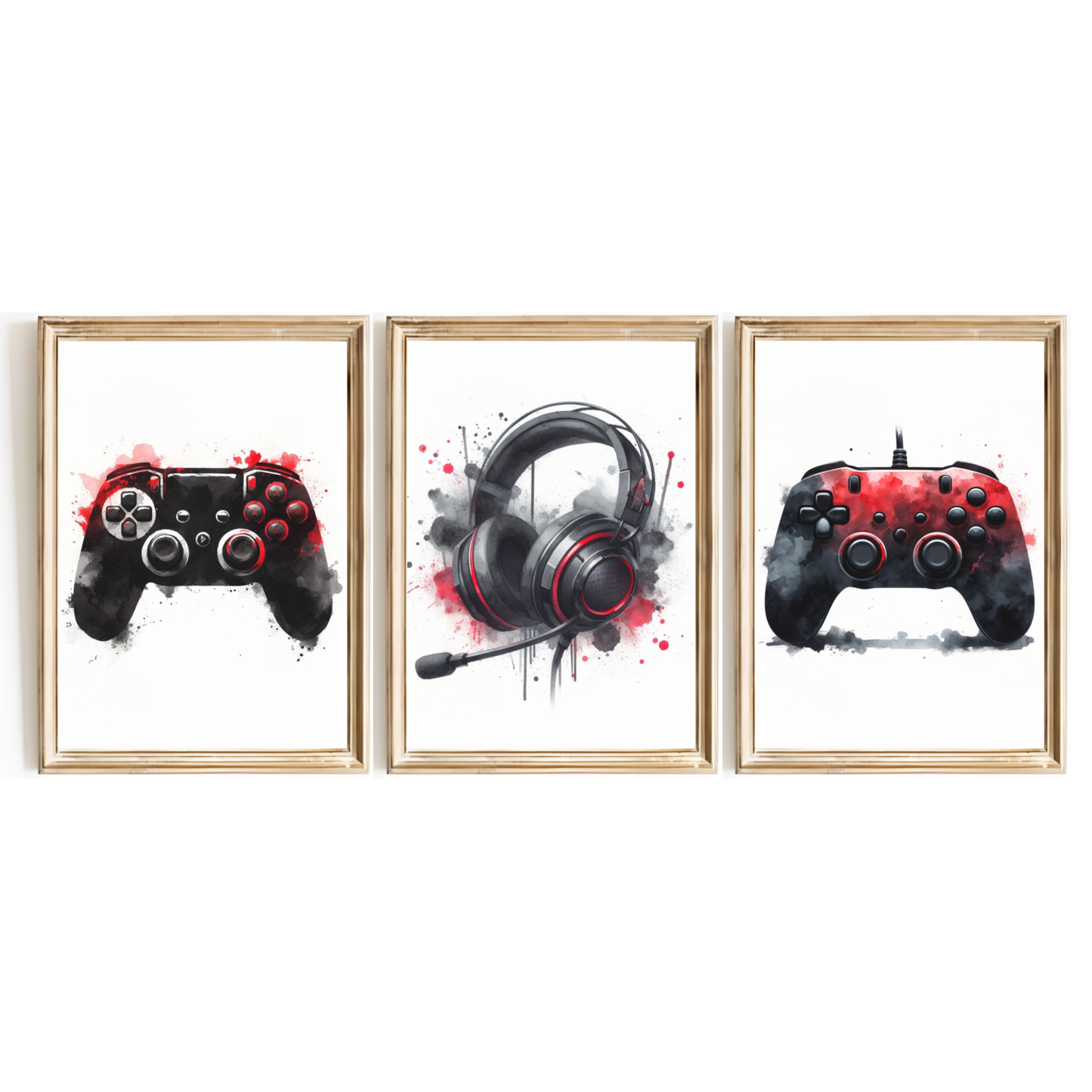 Red Gaming Print Set