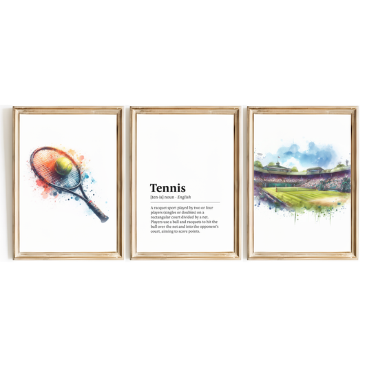 Tennis Definition Print Set