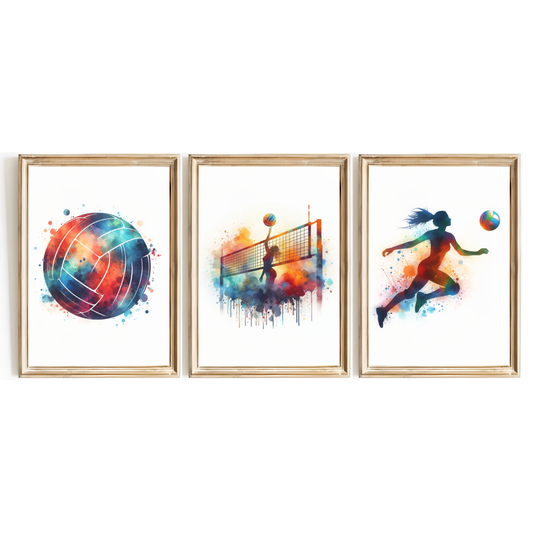 Multicoloured Volleyball Print Set