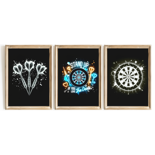 Black & White Darts Print Set