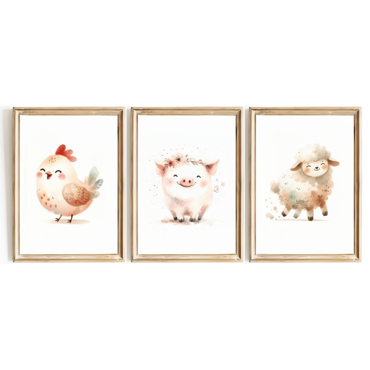 Nursery Farm Animal Print Set