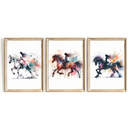 Girls Horse Riding Print Set