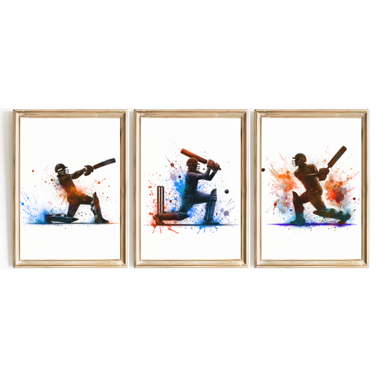 Orange Cricket Print Set