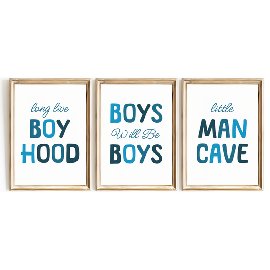 Little Man Cave Print Set