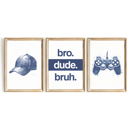 Bro Dude Bruh Print Set
