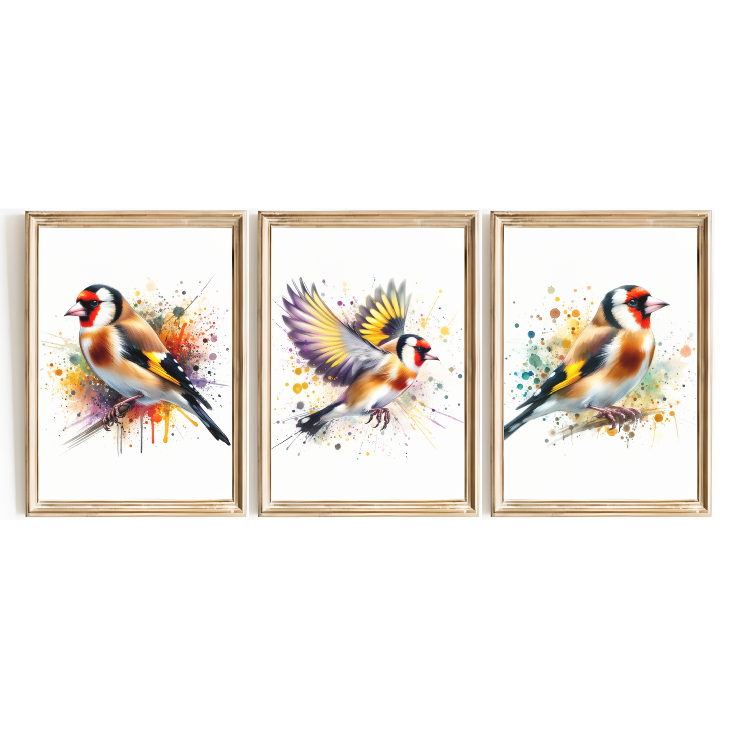Watercolour Goldfinch Print Set