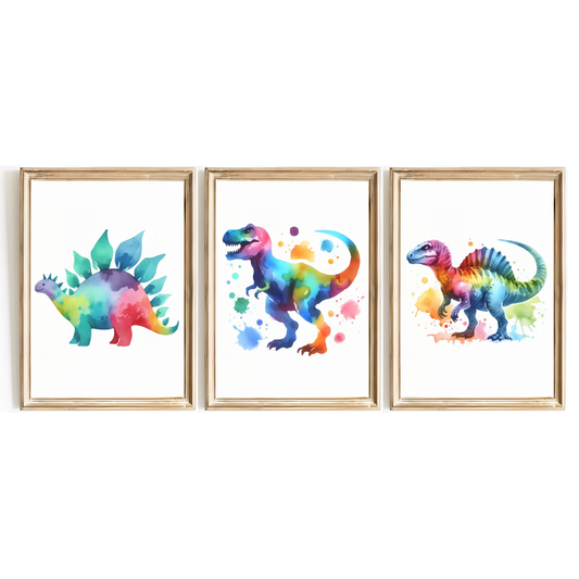Colourful Dinosaur Print Set