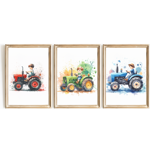 Kids Tractor Print Set