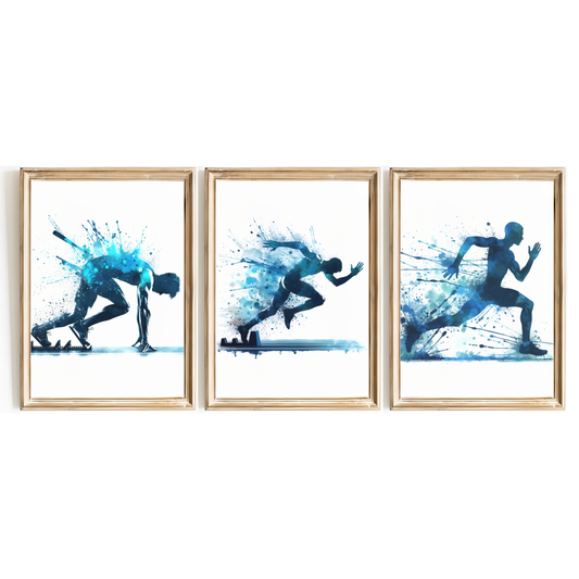 Blue Athletics Print Set
